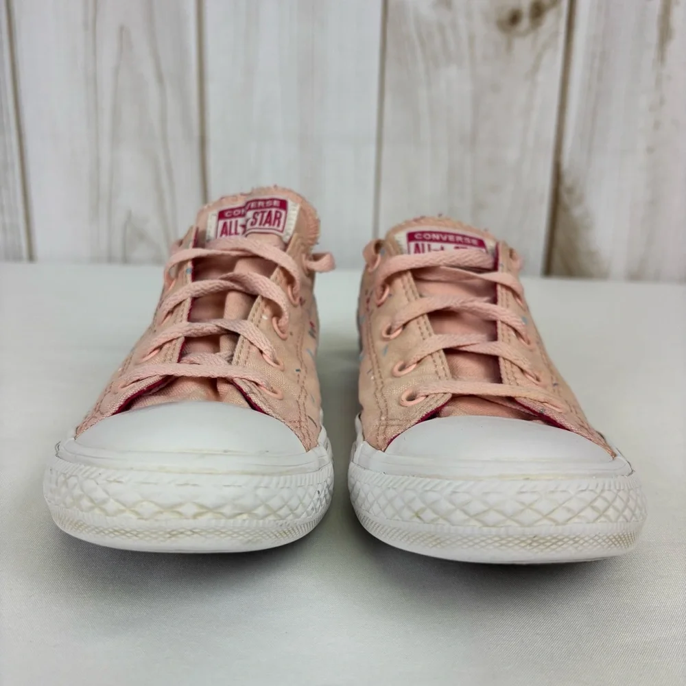 Converse Chuck Taylor All Star Junior Sneakers Confetti Low Top Shoes Pink Sz 4